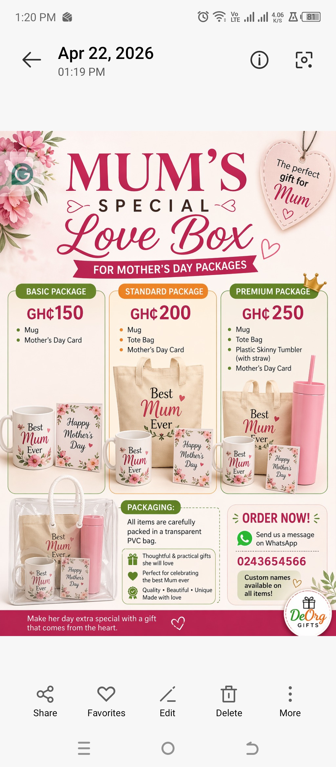 Mum's Special Love Box (Standard)