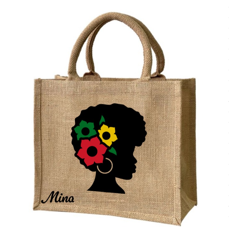 Personalised Burlap Jute Tote Bag 