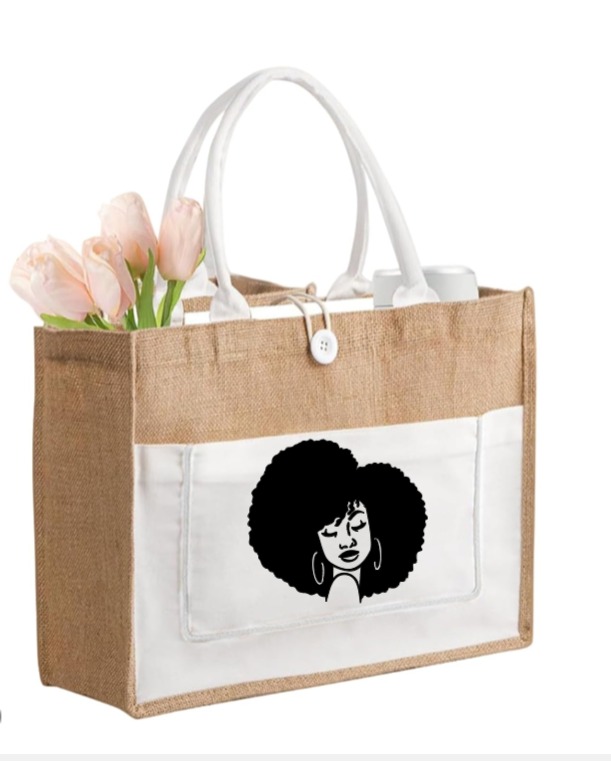 Personalised Burlap Jute Tote Bag  4