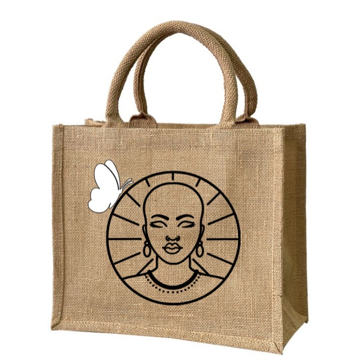 Personalised Burlap Jute Tote Bag  5