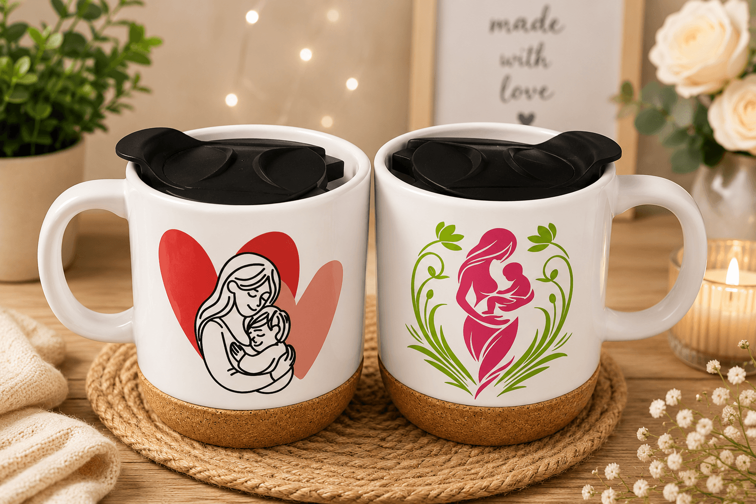 Customised Cork base mug 