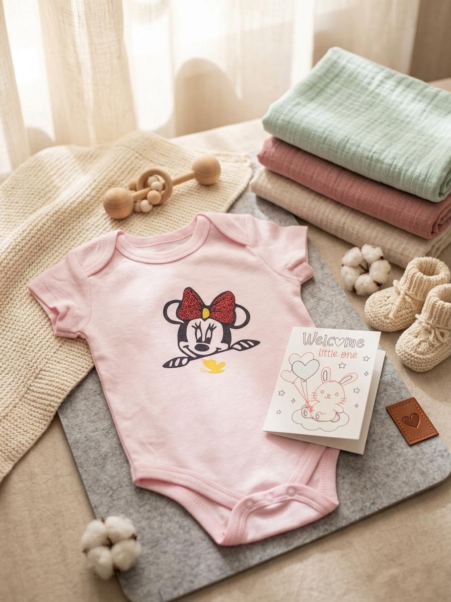 Infant bodysuit with a card